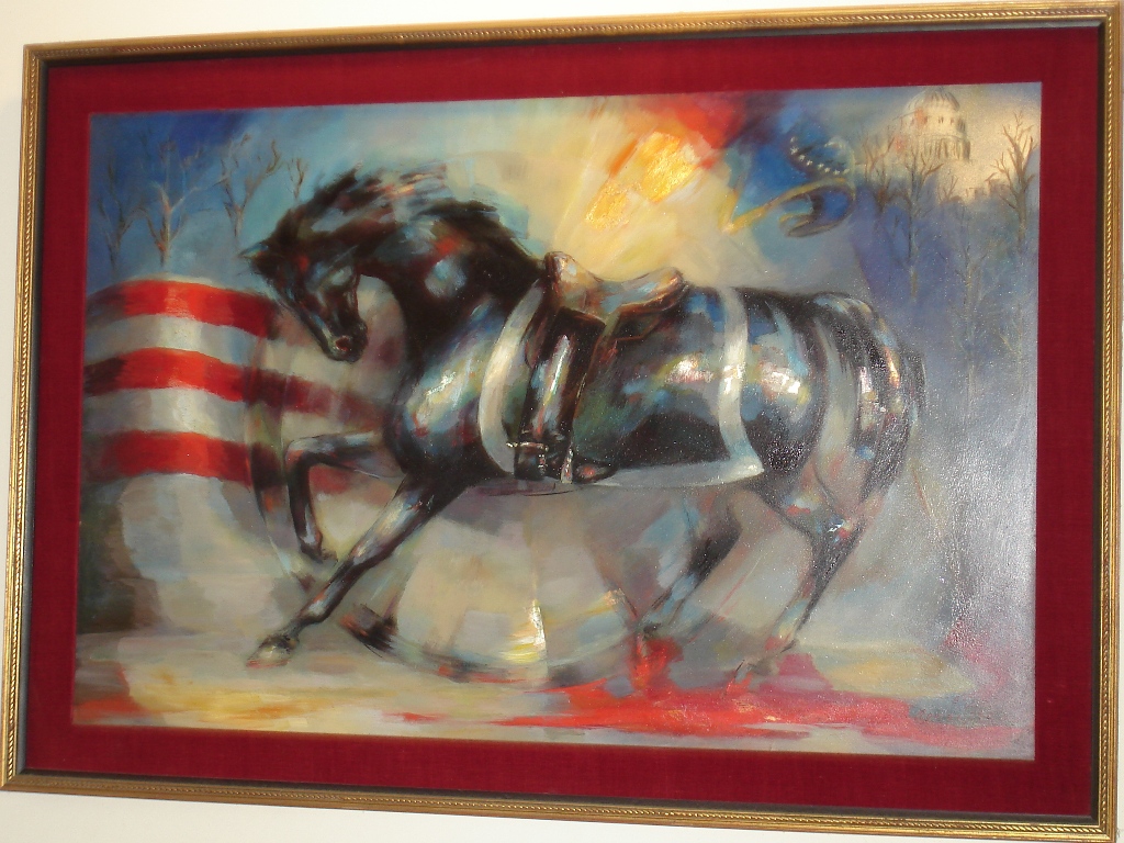 Painting of Black Jack - at JFK's funeral procession